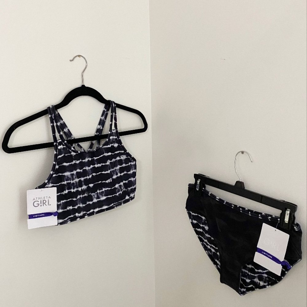 NWT Athleta girl two piece reversible Camo Tie Dye Bikini
